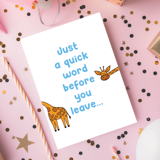 Whimsical illustrated card designed with a minimal layout and soft colors. Perfect for casual gifting, friendly reminders, or sweet everyday messages.