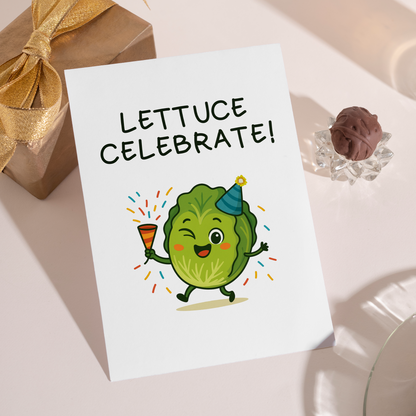 Adorable veggie themed birthday card for all ages