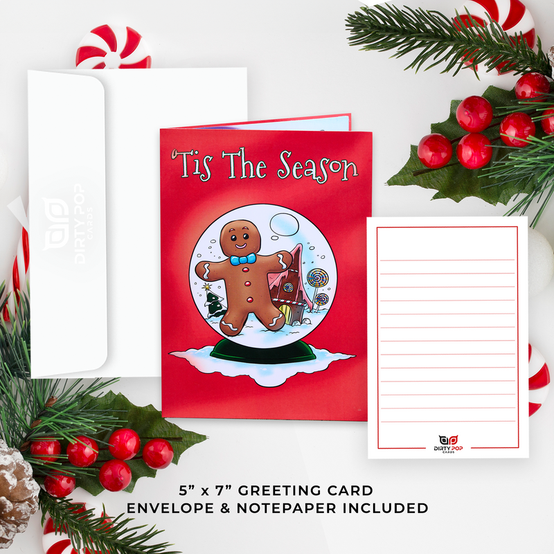 funny christmas card for the holidays, includes envelope and notepaper