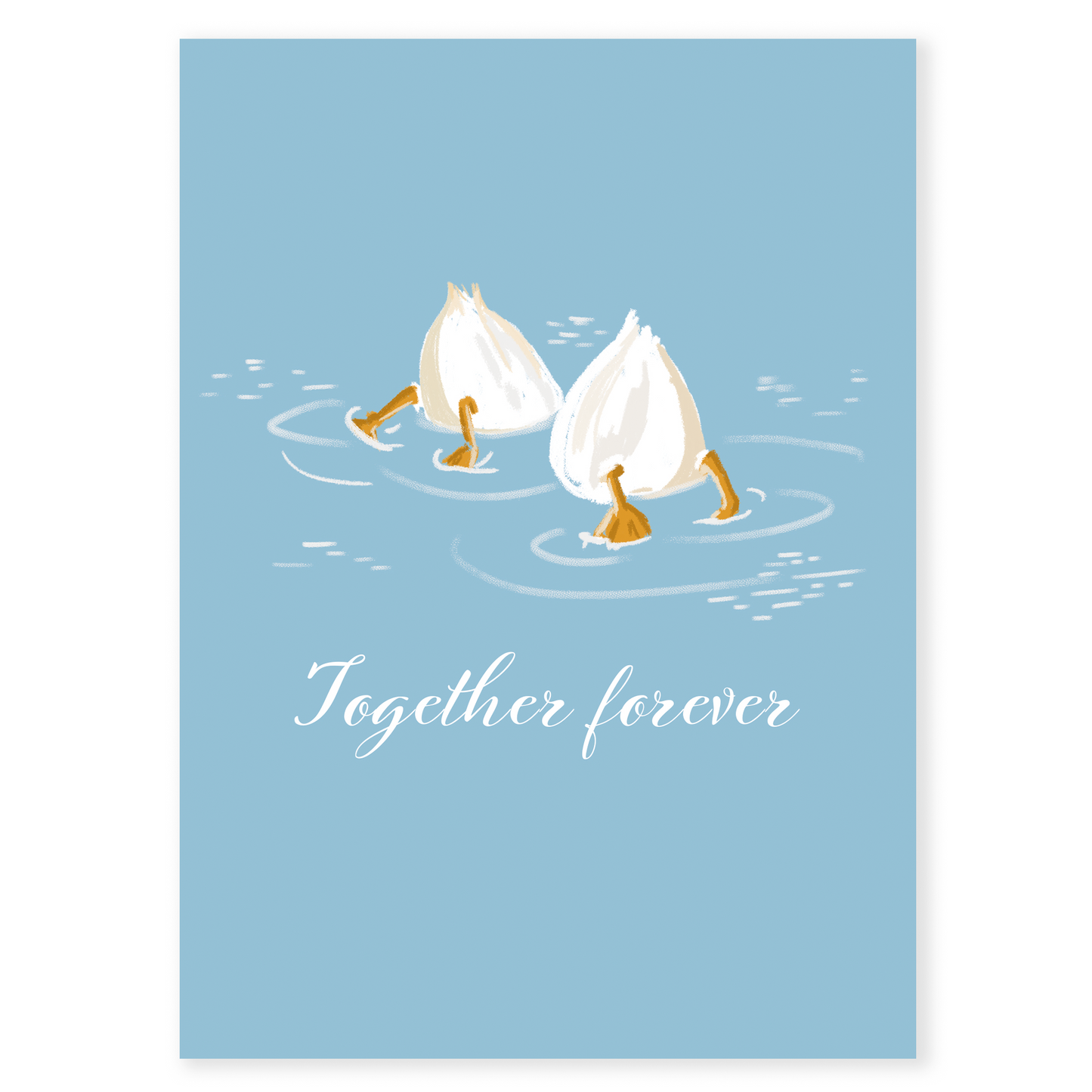 Charming couple card featuring hand-drawn garlic cloves floating together. Designed for modern romantic occasions and meaningful relationship milestones.
