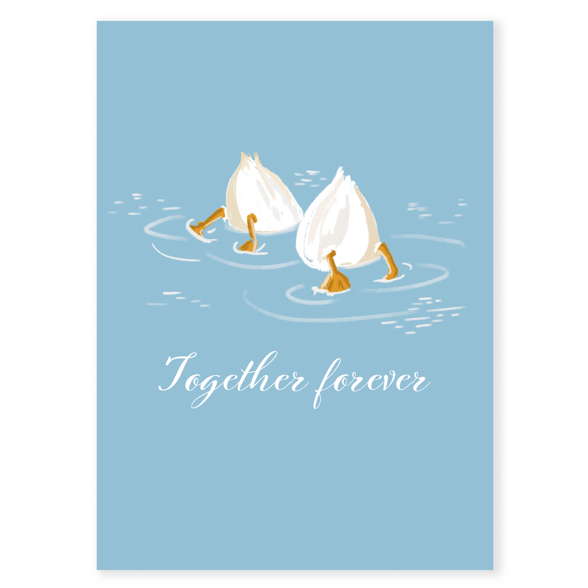 Charming couple card featuring hand-drawn garlic cloves floating together. Designed for modern romantic occasions and meaningful relationship milestones.