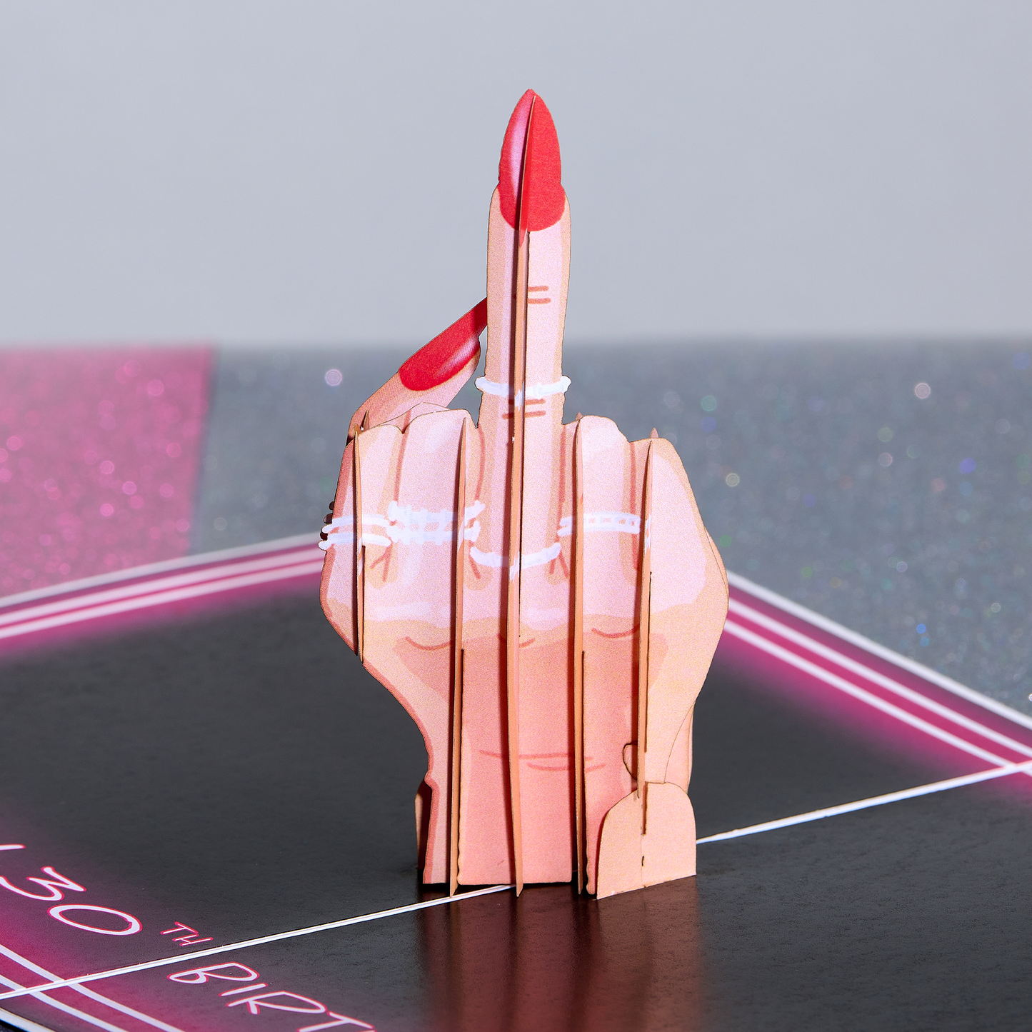 Celebrate the big 3-0 with this hilarious card featuring a sassy hand and a special message!