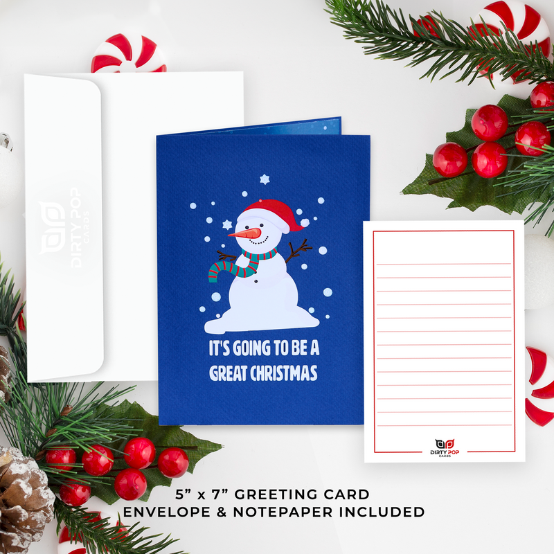 This Christmas card features a cute and funny pop-up snowman, bringing smiles and holiday cheer!