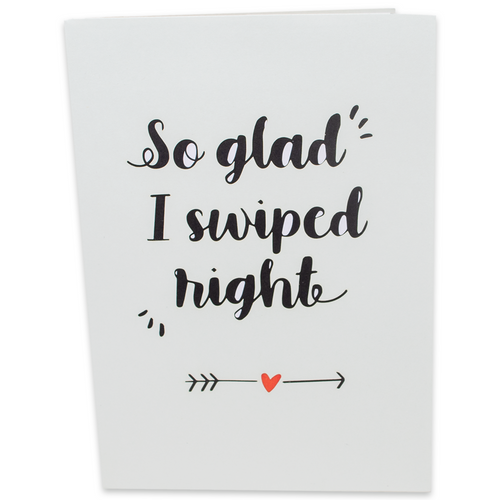 Found the perfect match! A pop-up card with a couple kissing against a fiery backdrop. Online dating success!