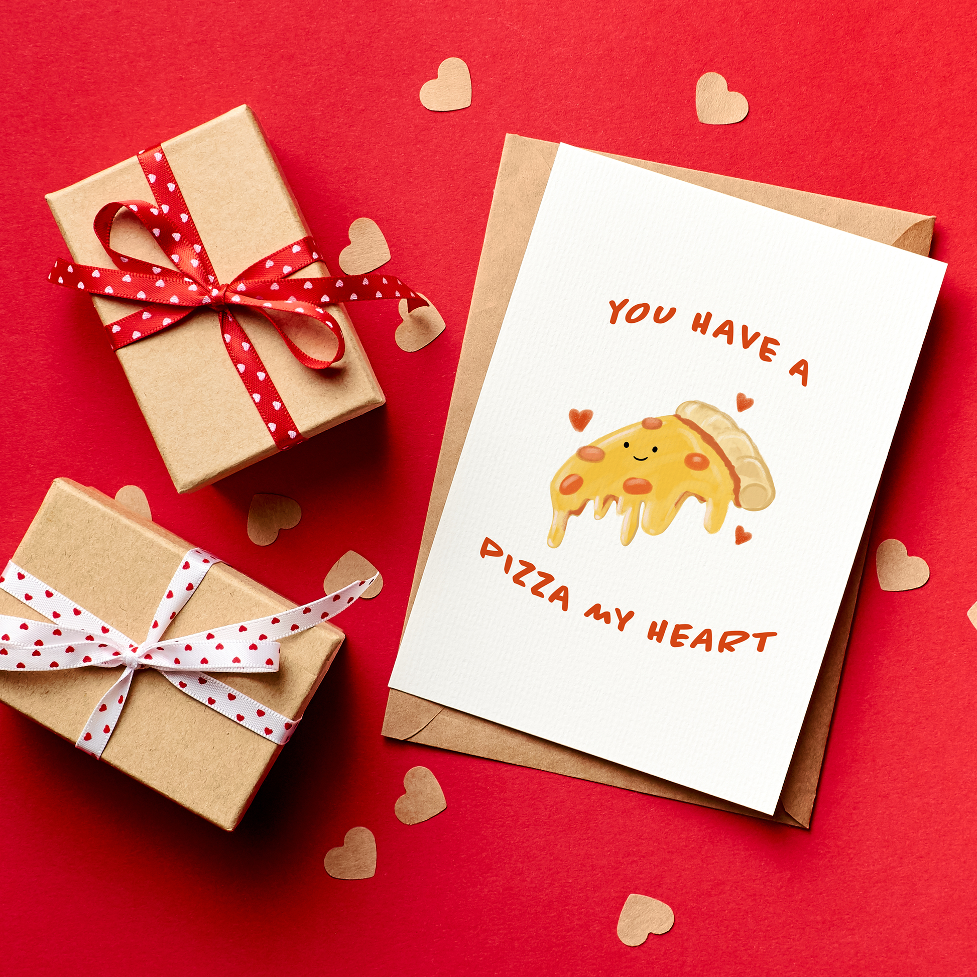 Pizza My Heart is a fun and cheesy Valentine’s card featuring an adorable pizza illustration and a classic food pun. A sweet, playful way to say you mean everything to me with extra cheese.