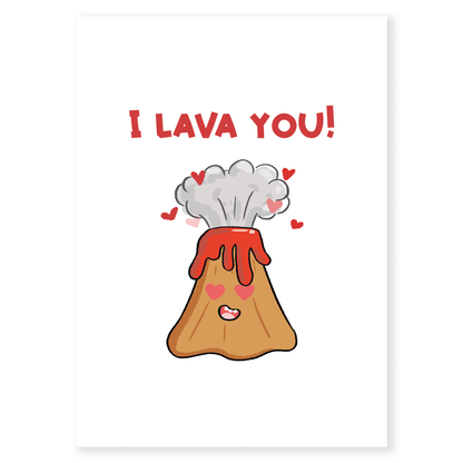 I Lava You is a cute and playful Valentine’s card that puts a fun twist on saying I love you.&nbsp;Featuring an adorable volcano bursting with love, this card is perfect for couples who enjoy humor, warmth, and a little extra charm. Sweet without being cheesy, it’s a lighthearted way to let someone know your love is erupting.