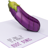 Eggplant Emoji Inappropriate 3D Greeting Card