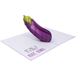 Eggplant Emoji Inappropriate 3D Greeting Card