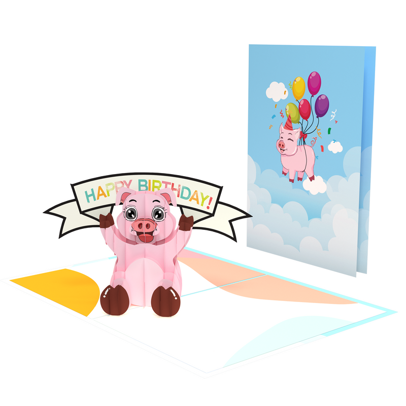 Piggy Bank Funny 3D Birthday Card